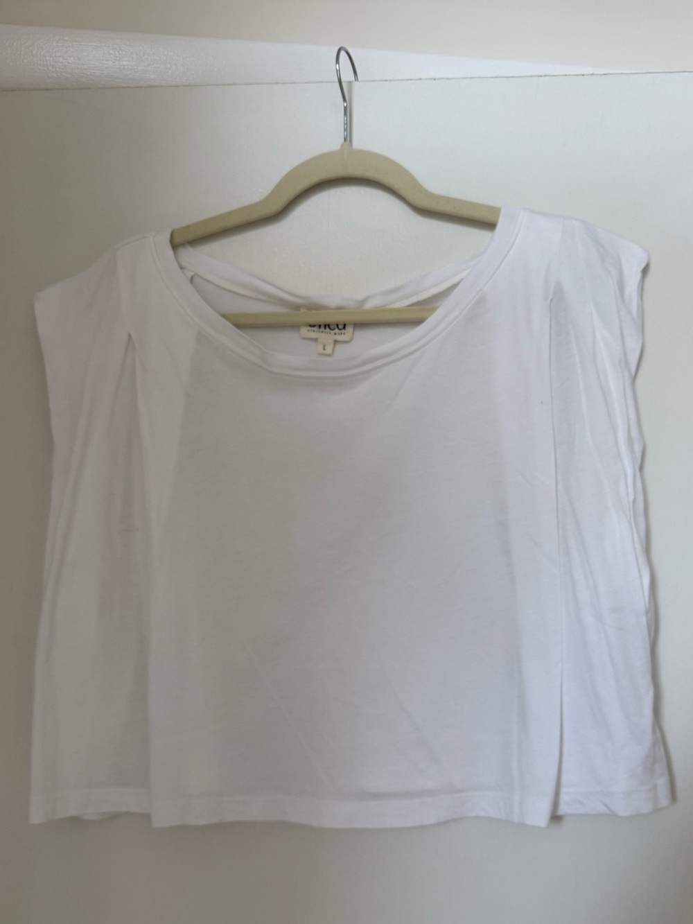 Etica White Sleeveless Pleated Cropped Top